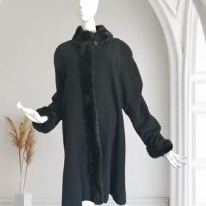 Wool,cashmere Vintage Elegant Coat XL